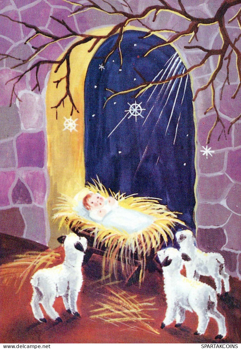 CRISTO SANTO Gesù Bambino Natale Religione Vintage Cartolina CPSM #PBP674.A - Jesus