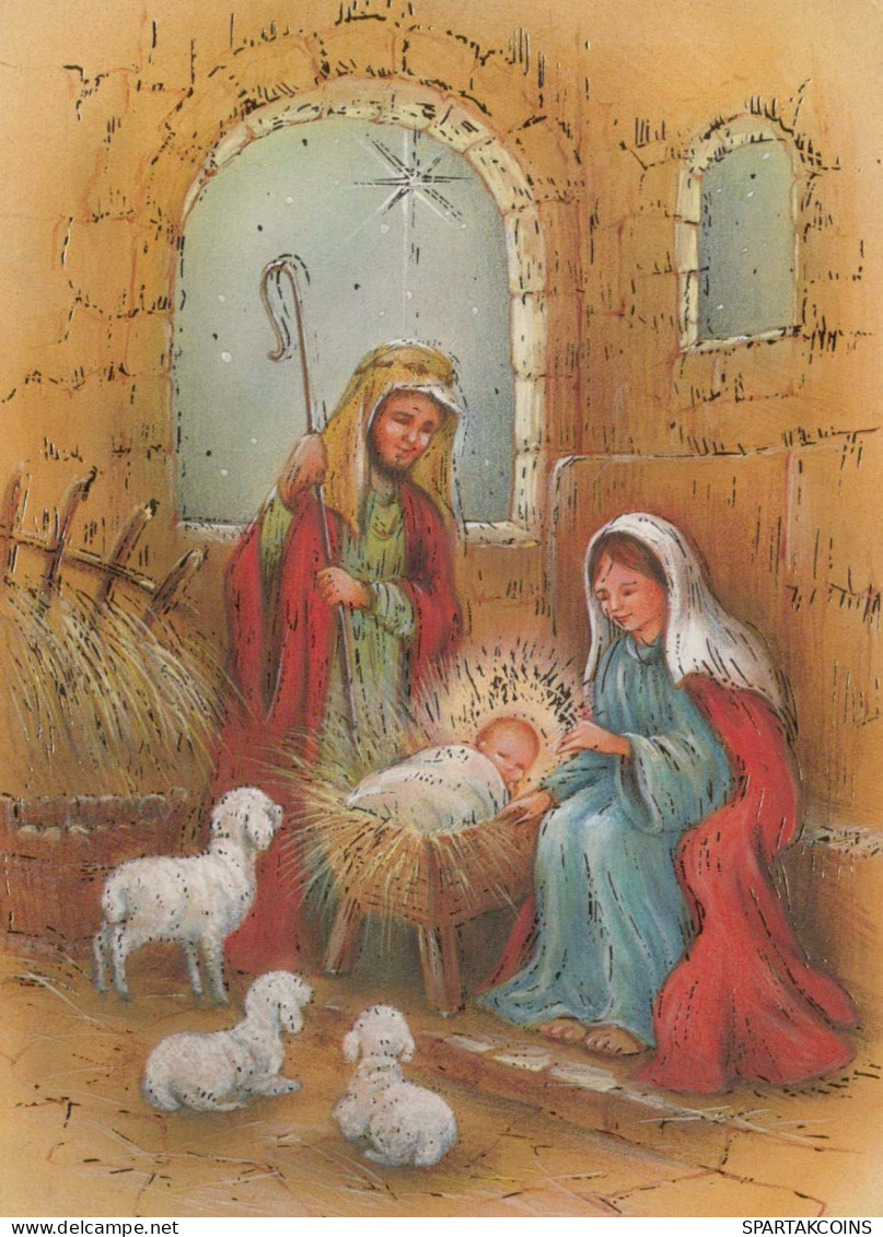 Vergine Maria Madonna Gesù Bambino Natale Religione Vintage Cartolina CPSM #PBP644.A - Jungfräuliche Marie Und Madona