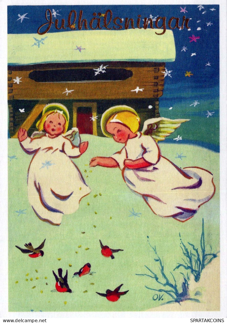 ÁNGEL Navidad Vintage Tarjeta Postal CPSM #PBP458.A - Angels