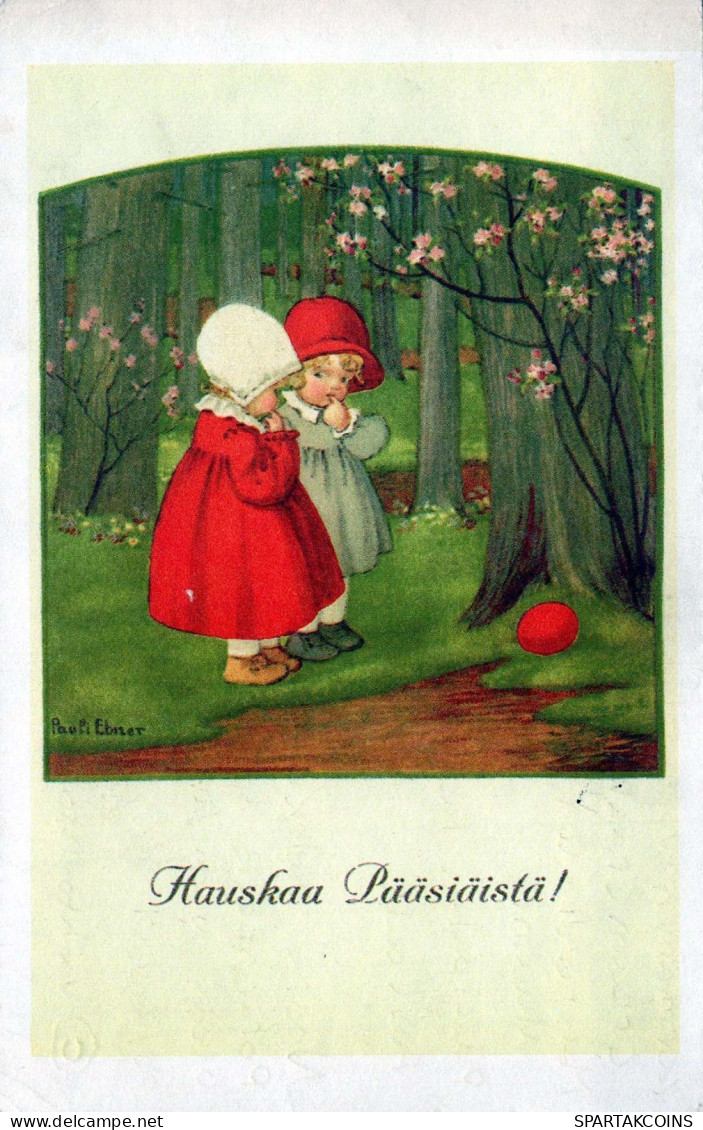 PÂQUES ENFANTS Vintage Carte Postale CPSM #PBO319.A - Pâques