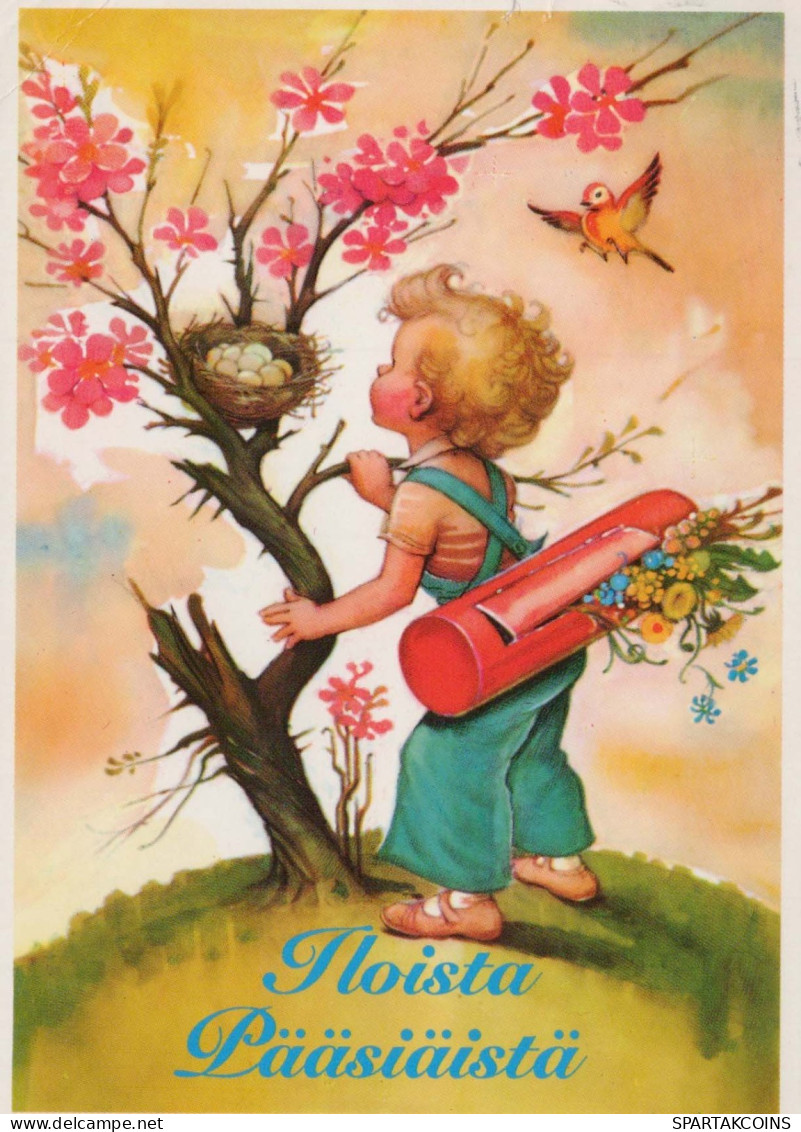 EASTER CHILDREN EGG Vintage Postcard CPSM #PBO286.A - Easter