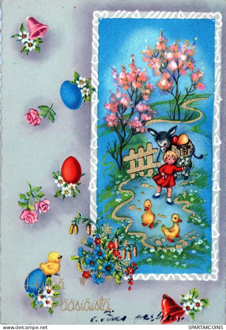 PASCUA NIÑOS Vintage Tarjeta Postal CPSM #PBO262.A - Easter