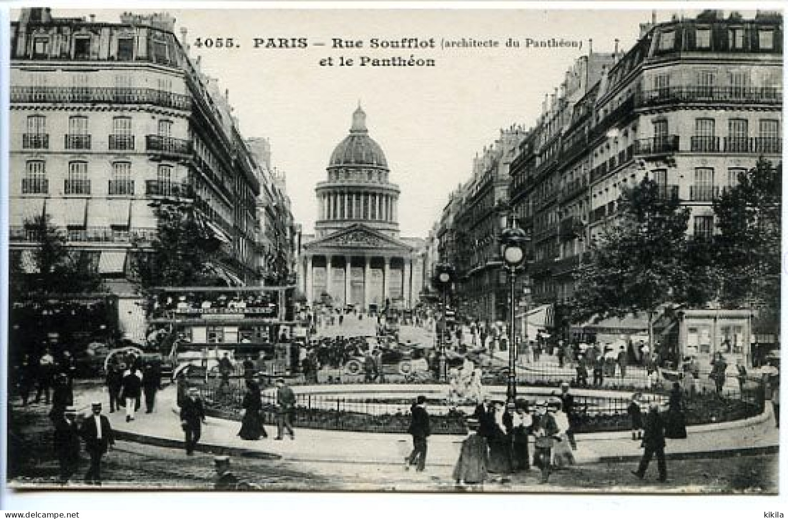 CPA  9 X 14  PARIS   Rue Soufflot (Architecte Du Panthéon) Et Le Panthéon   Omnibus Montrouge Gare De L'Est - Panthéon