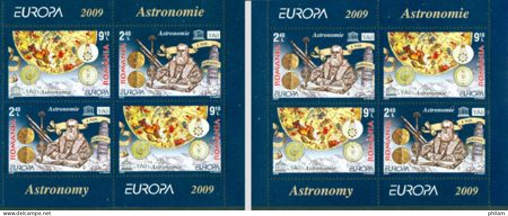 ROUMANIE 2009 - L'astronomie - 2 BF - Blocks & Sheetlets