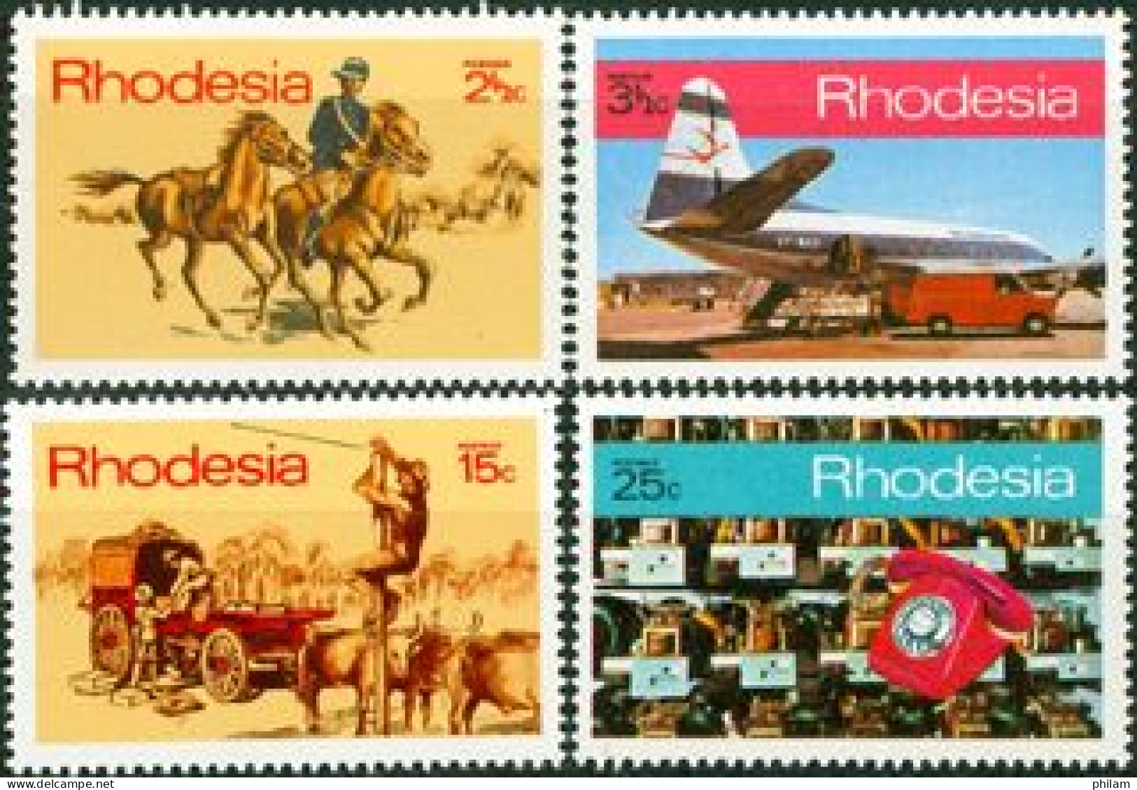 RHODESIE 1970 - Service Postal - 4 V. - Rodesia (1964-1980)