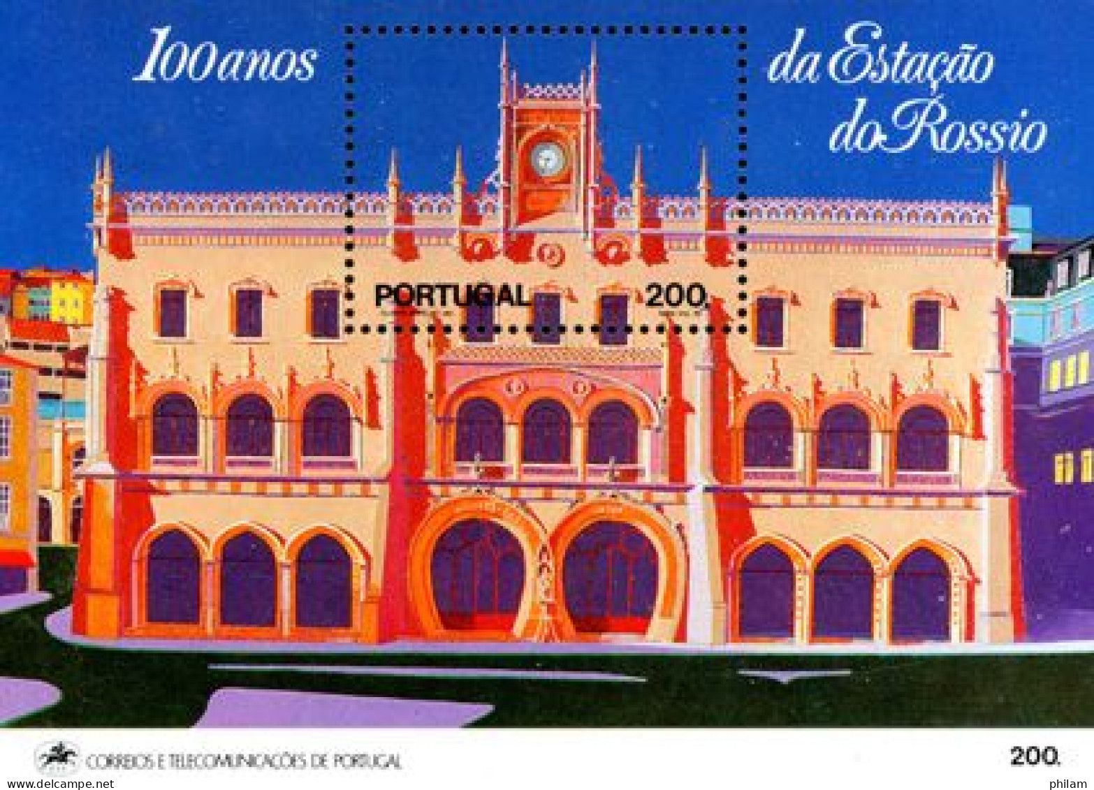PORTUGAL 1990 - Centenaire De La Gare De Rossio - BF - Hojas Bloque