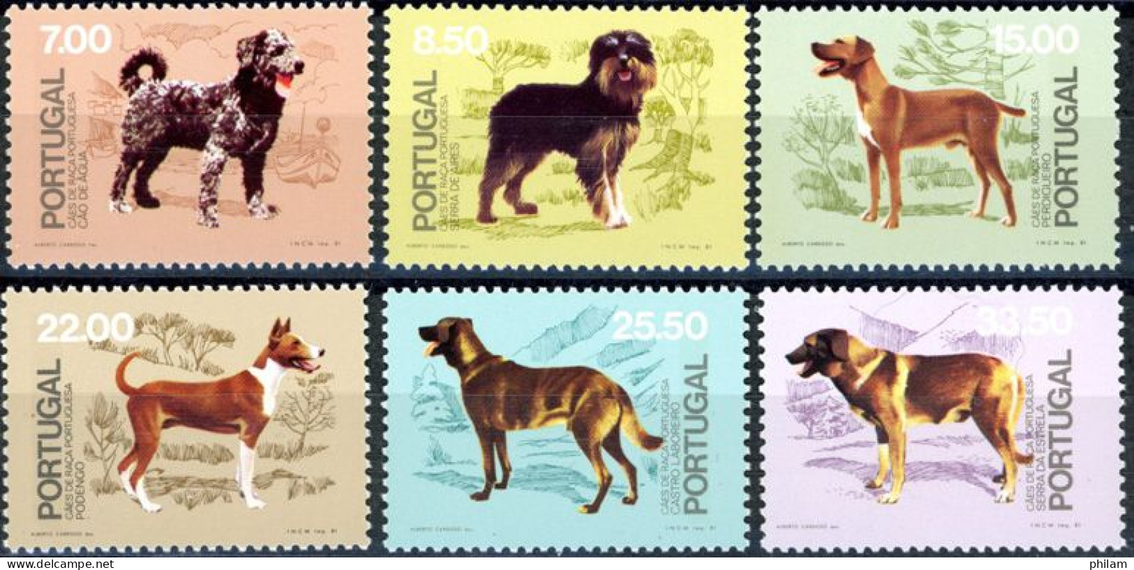 PORTUGAL 1981 - Chiens De Races - 6 V. - Unused Stamps