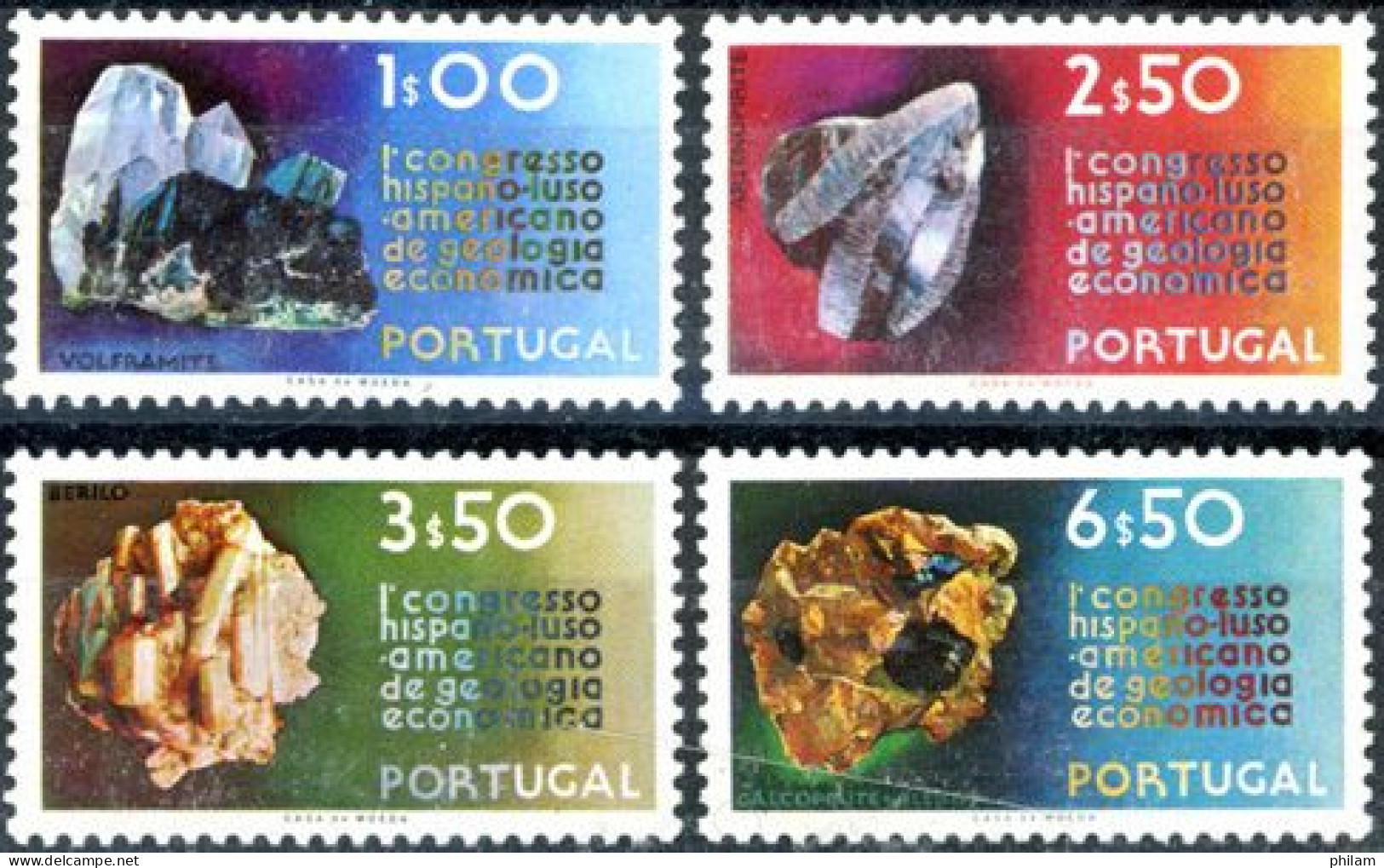 PORTUGAL 1971 - Congrès De Géologie - Minéraux - 4 V. - Neufs