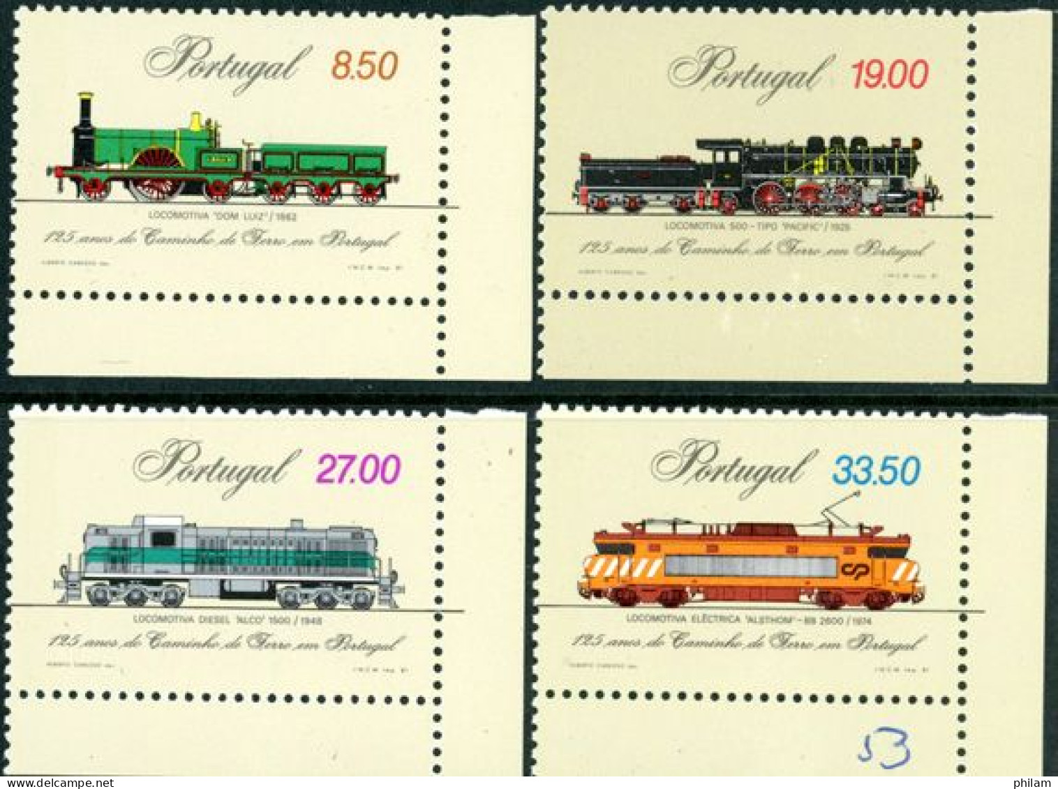 PORTUGAL 1981 - Chemins De Fer Portugais - 4 V. - Unused Stamps