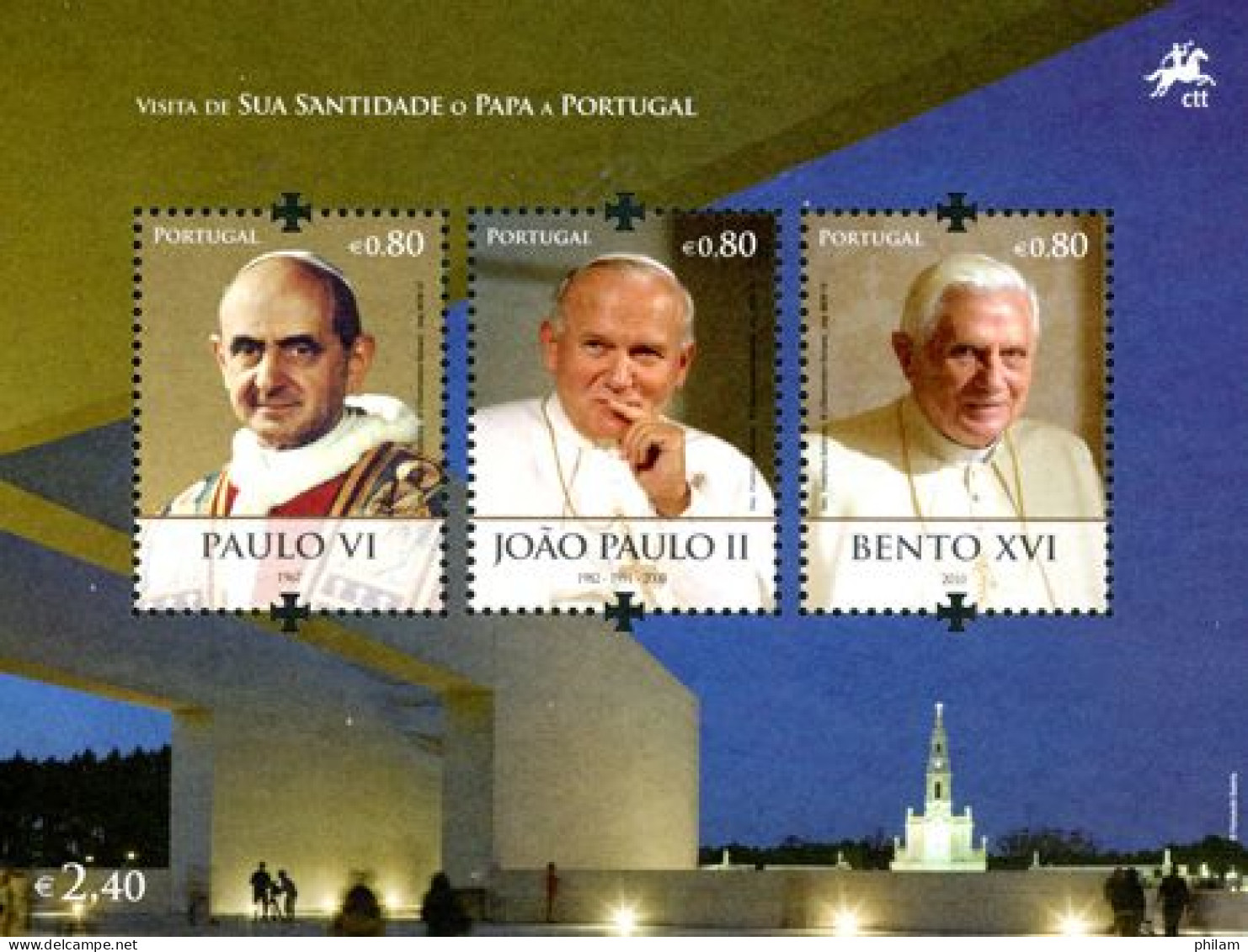 PORTUGAL 2010 - Visite Du Pape Benoit XVI - Papes - BF - Blocks & Sheetlets