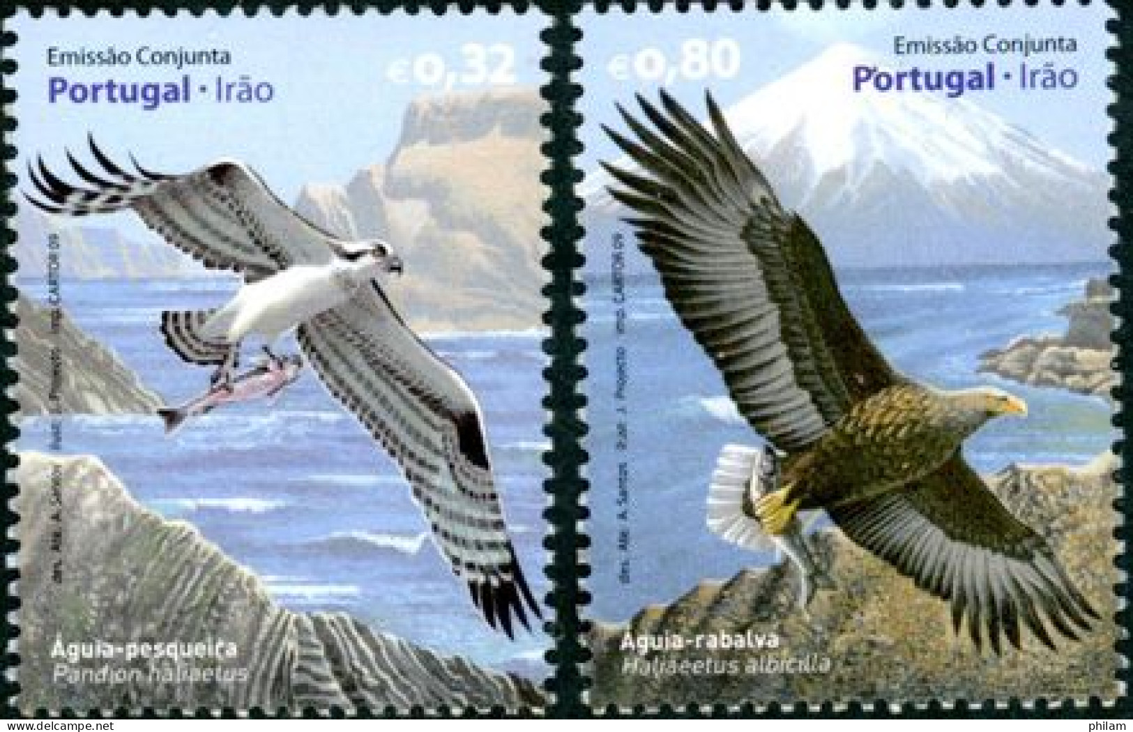 PORTUGAL 2009 - Oiseaux - Haliaetus - émission Avec Iran - 2 V. - Nuevos