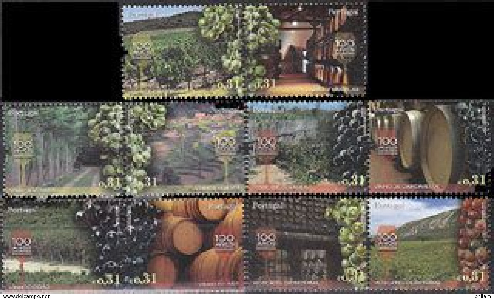 PORTUGAL 2008 - Centenaire Des Régions Vinicoles - 10 V. - Unused Stamps