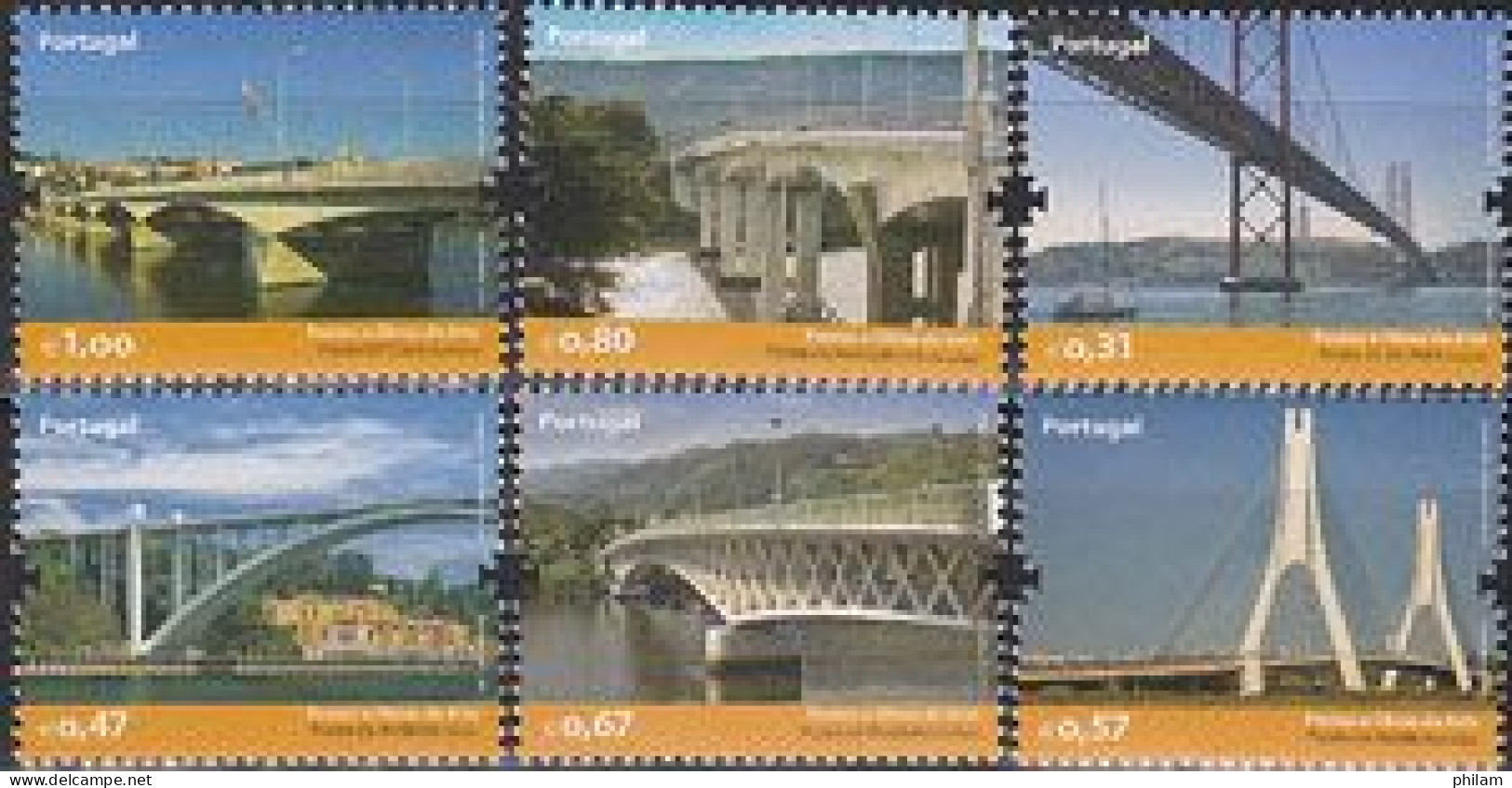 PORTUGAL 2008 - Ponts Et Structures - 6 V. - Bridges