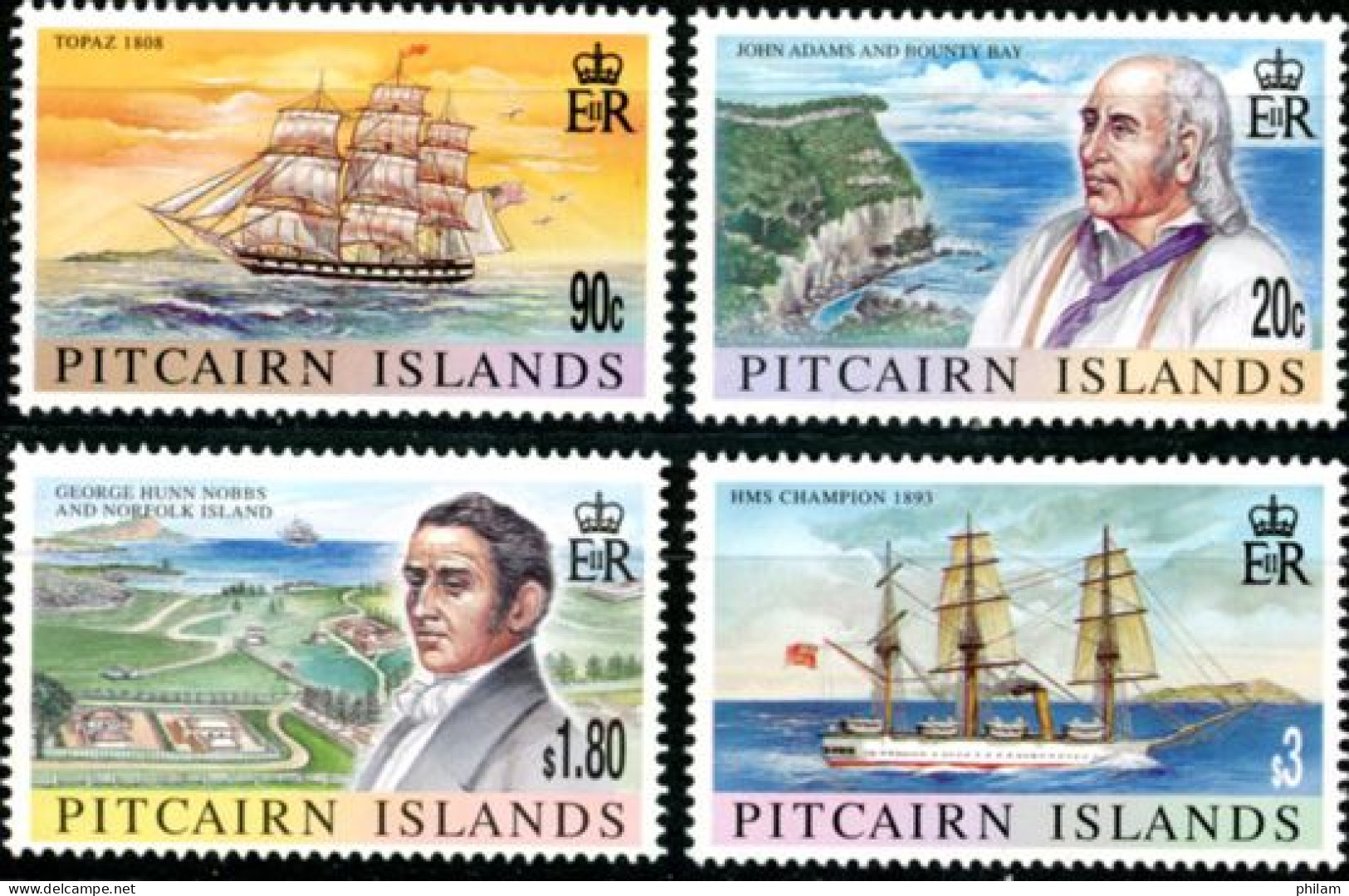 PITCAIRN 1998 - Millenium - Navires Célèbres - 4 V. - Pitcairn Islands