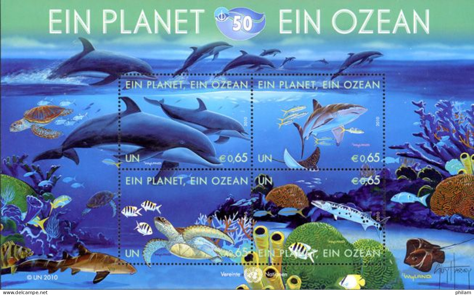 O.N.U. Wenen 2010 - Une Planète, Un Océan - 2 BF - Blokken & Velletjes