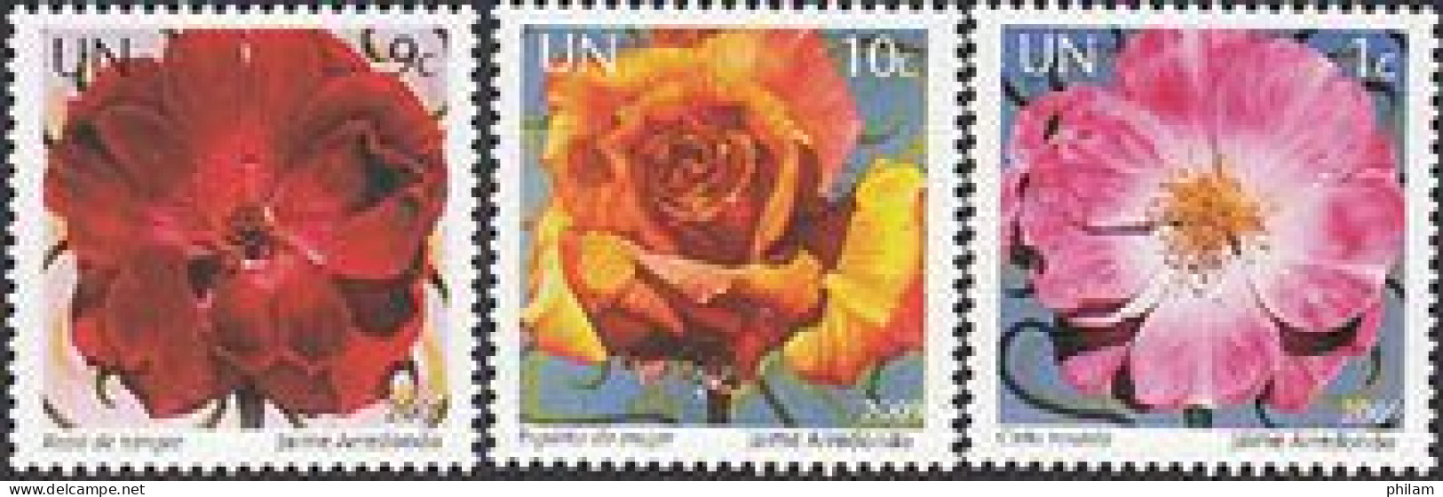 O.N.U. New York 2009 - Série Courante - Roses - 3 V. - Unused Stamps