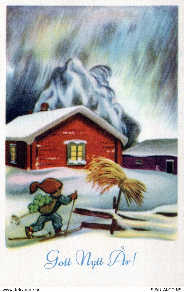 WEIHNACHTSMANN SANTA CLAUS Neujahr Weihnachten GNOME Vintage Ansichtskarte Postkarte CPSMPF #PKD394.A - Santa Claus
