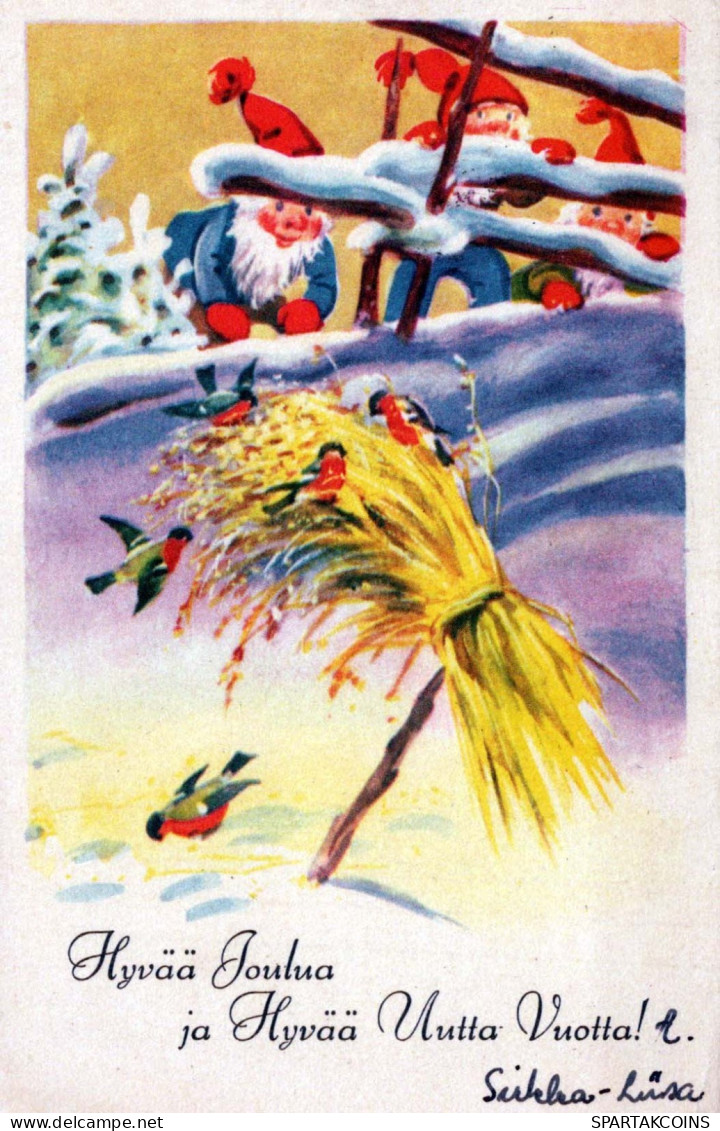 PÈRE NOËL Bonne Année Noël GNOME Vintage Carte Postale CPSMPF #PKD358.A - Kerstman