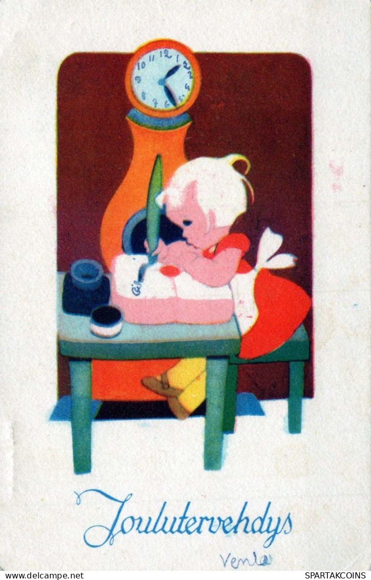 Feliz Año Navidad NIÑOS Vintage Tarjeta Postal CPSMPF #PKD226.A - Nieuwjaar