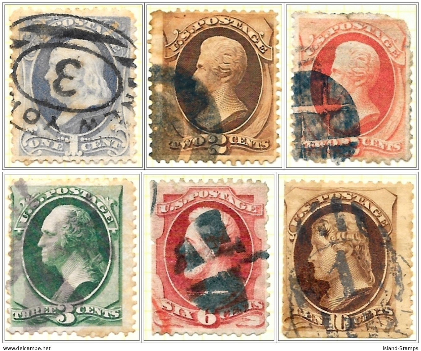 USA 6 Stamps: 1870 Used V1 - Usados