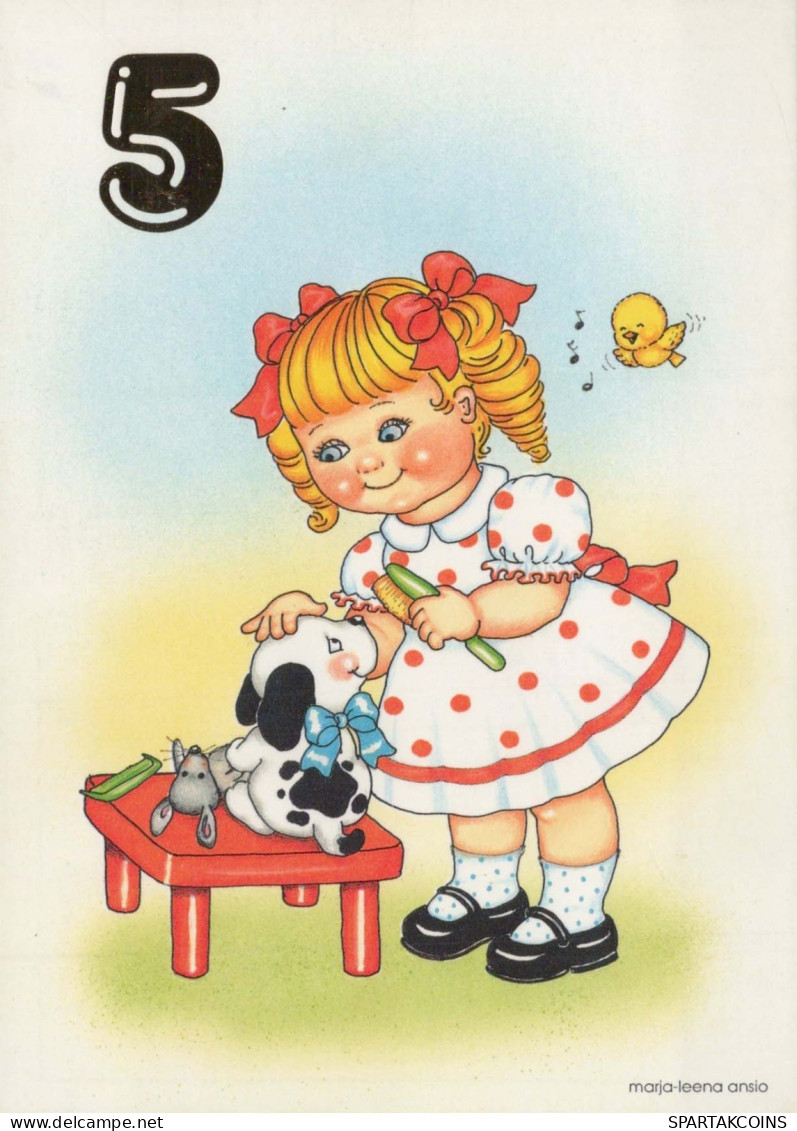 ALLES GUTE ZUM GEBURTSTAG 5 Jährige MÄDCHEN KINDER Vintage Ansichtskarte Postkarte CPSM #PBU006.A - Birthday