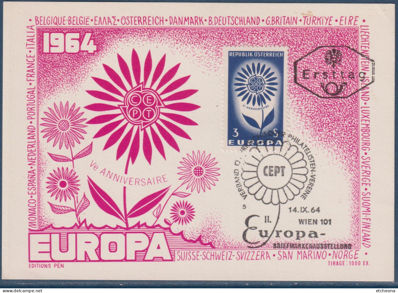 Europa 1964 Autriche Österreick Vienne 14.IX.64 - 1964