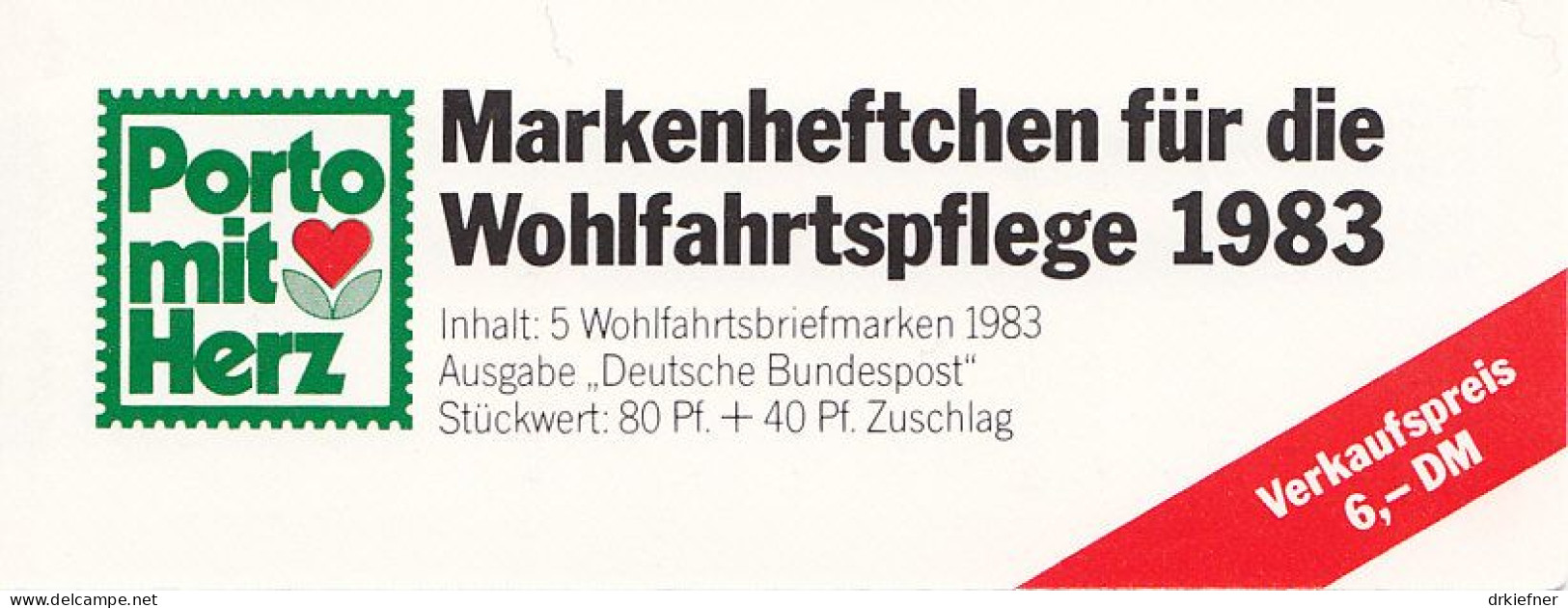 BRD  BAG-MH 1a Mit 5x MiNr.1190, Postfrisch **, Privates Markenheftchen Des Bundesverbandes Der Wohlfahrtspflege 1983 - Otros & Sin Clasificación