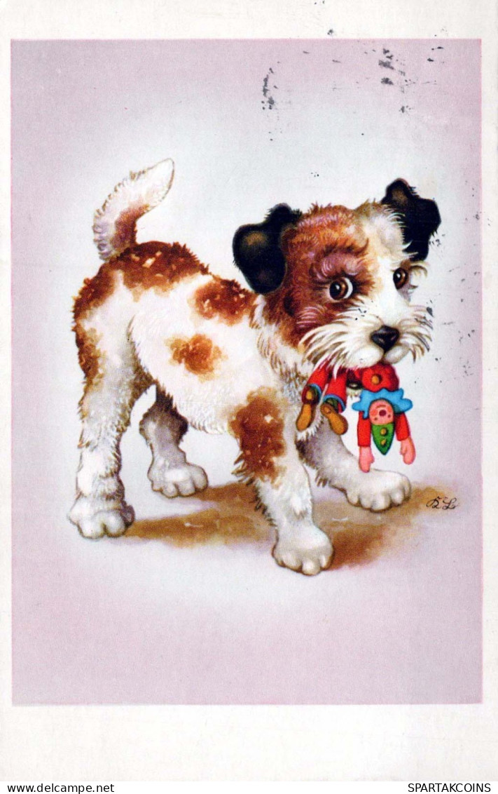 PERRO Animales Vintage Tarjeta Postal CPA #PKE777.A - Hunde