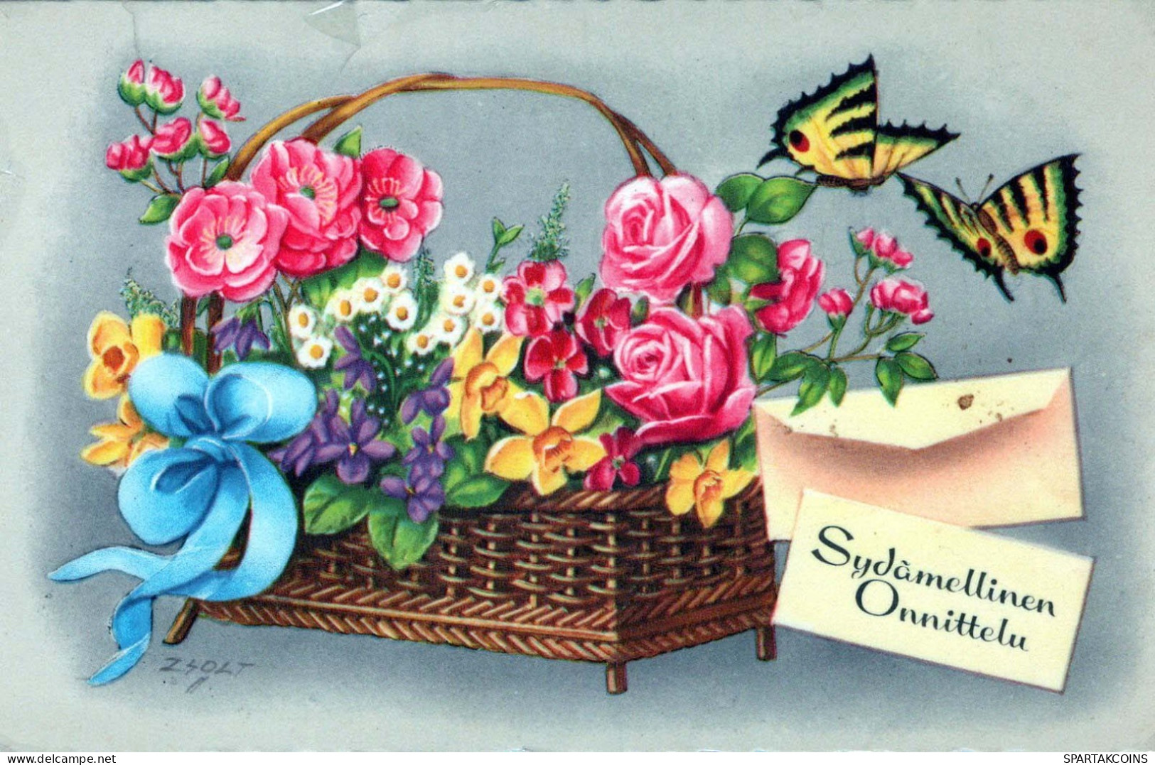 FLORES Vintage Tarjeta Postal CPA #PKE577.A - Blumen