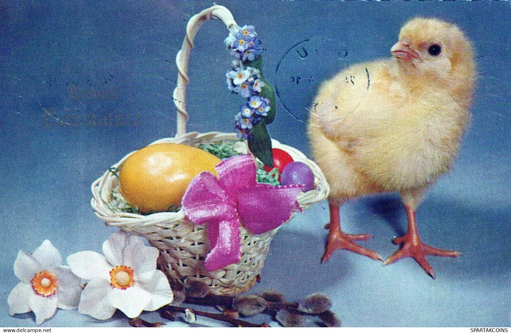 PASCUA POLLO HUEVO Vintage Tarjeta Postal CPA #PKE432.A - Easter