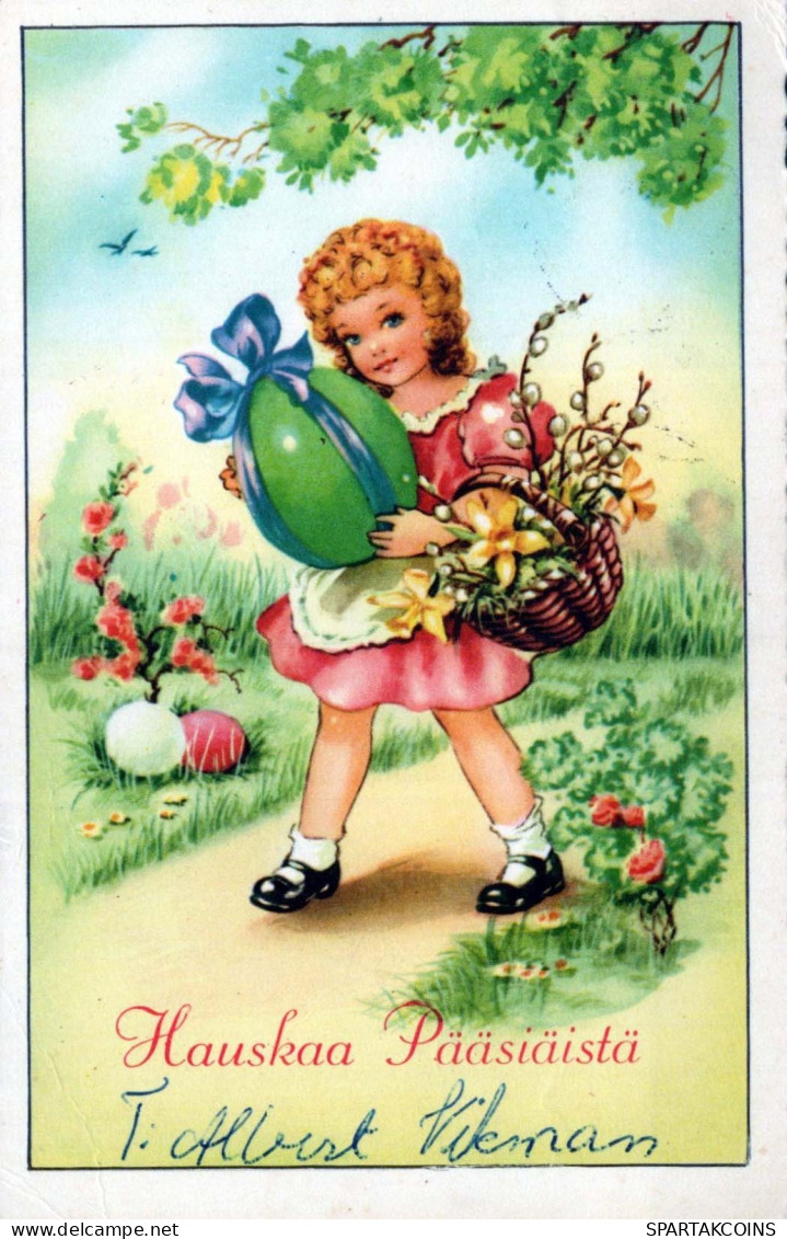 PASQUA BAMBINO UOVO Vintage Cartolina CPA #PKE358.A - Easter