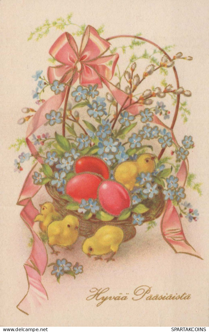 PÂQUES POULET ŒUF Vintage Carte Postale CPA #PKE084.A - Easter