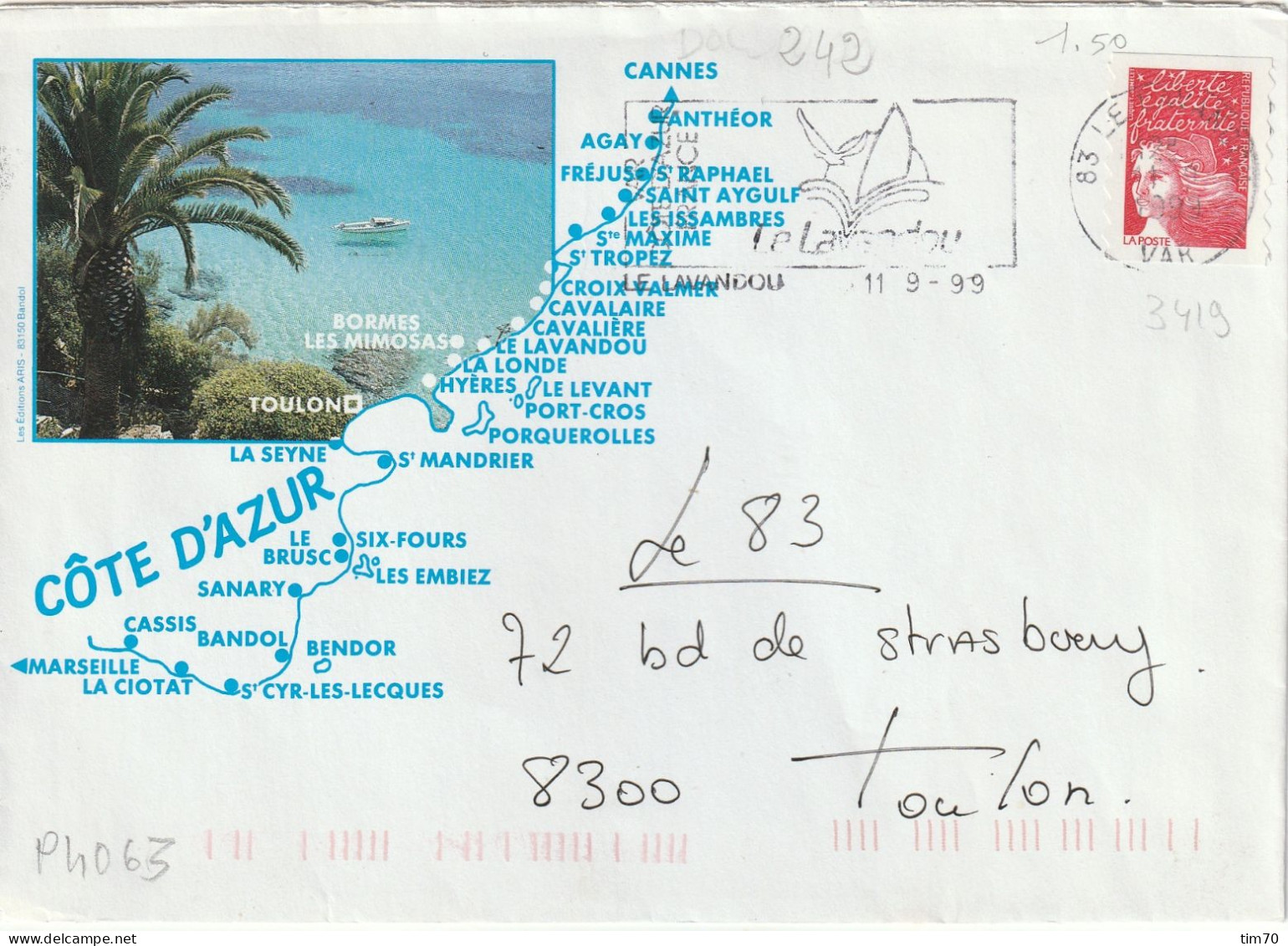 FLAMME  PERMANENTE / N°  3419   83  LE LAVANDOU - Mechanical Postmarks (Advertisement)