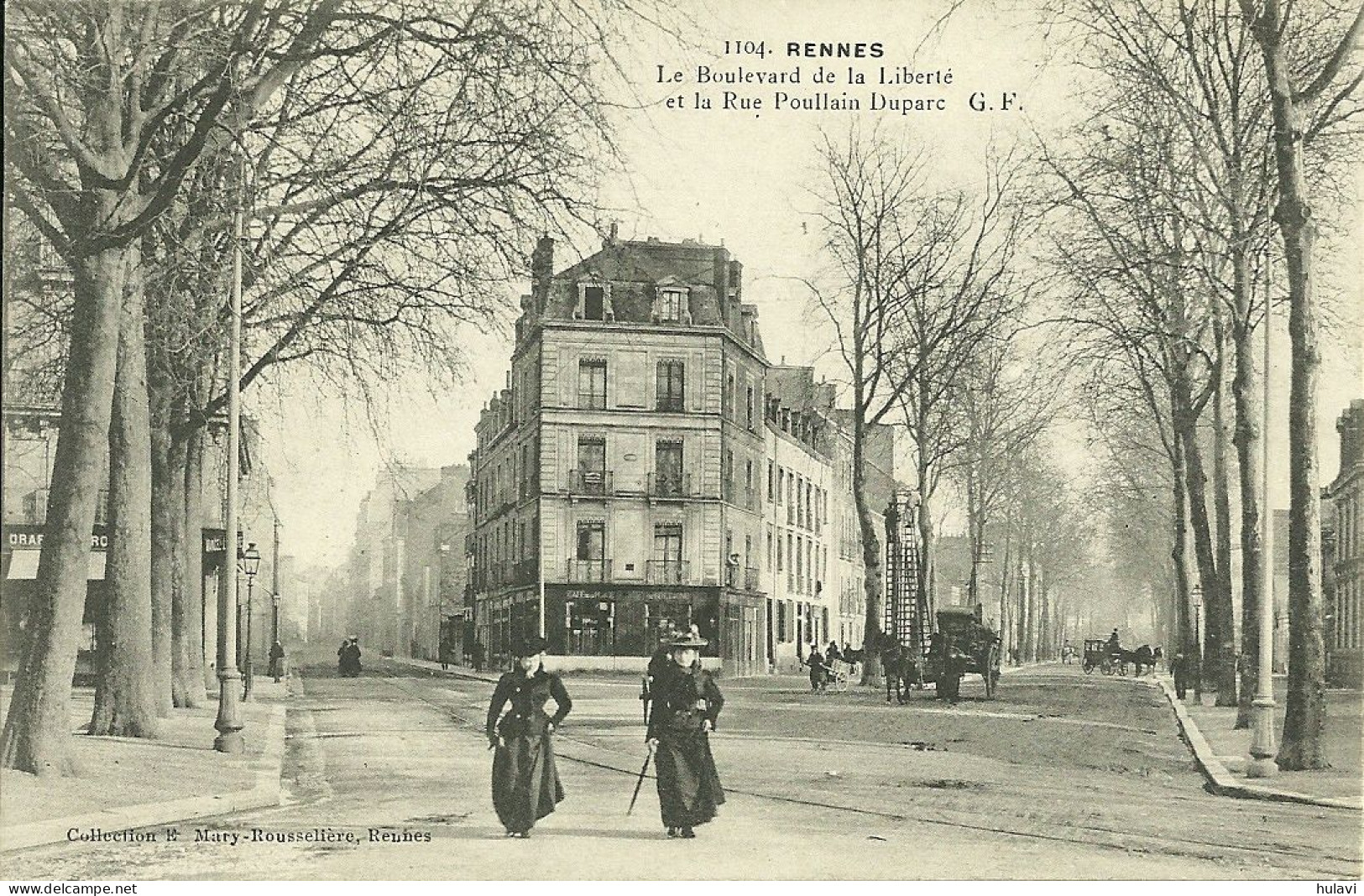 35  RENNES - LE BOULEVARD DE LA LIBERTE ET LA RUE POULLAIN DUPARC (ref 9620) - Rennes