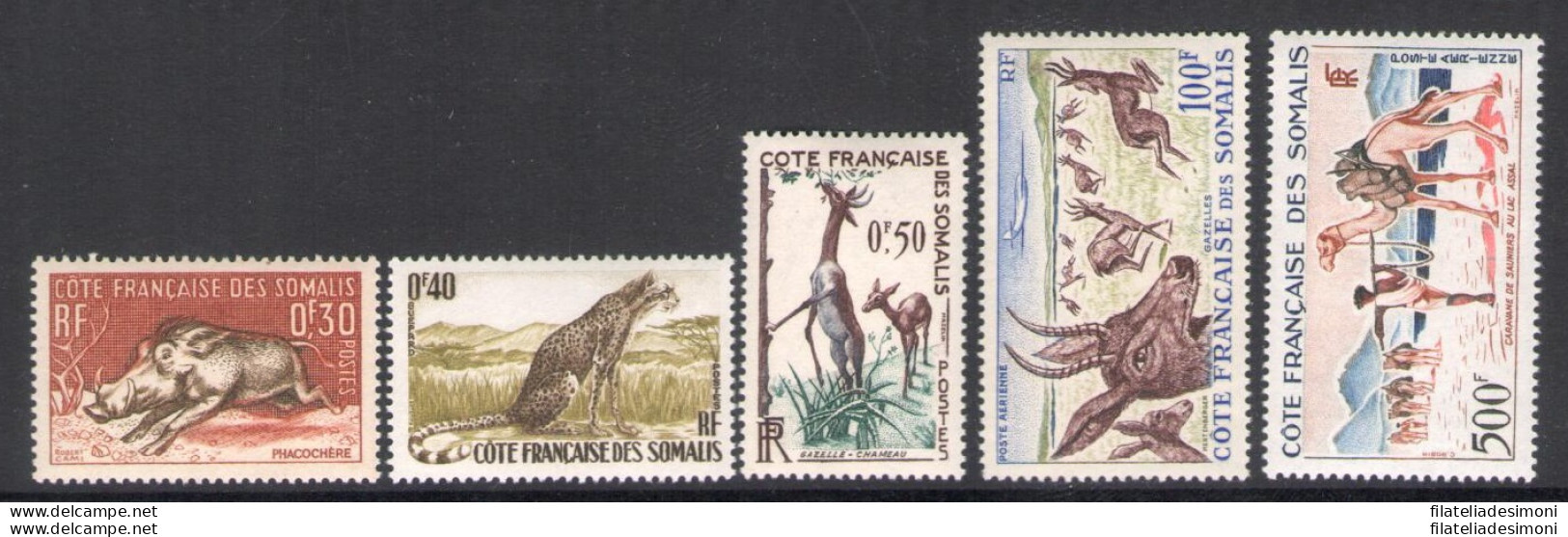 1958-59 COTE DES SOMALIS - Yvert N. 287/289 + PA 26 E 29 - MNH** - Other & Unclassified