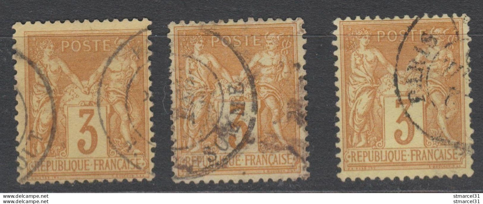 1er SERVI JAMAIS PROPOSE LUXE/TBE 2 TBC Les 3 NUANCES Du N°86 Cote 240€ - 1876-1898 Sage (Tipo II)