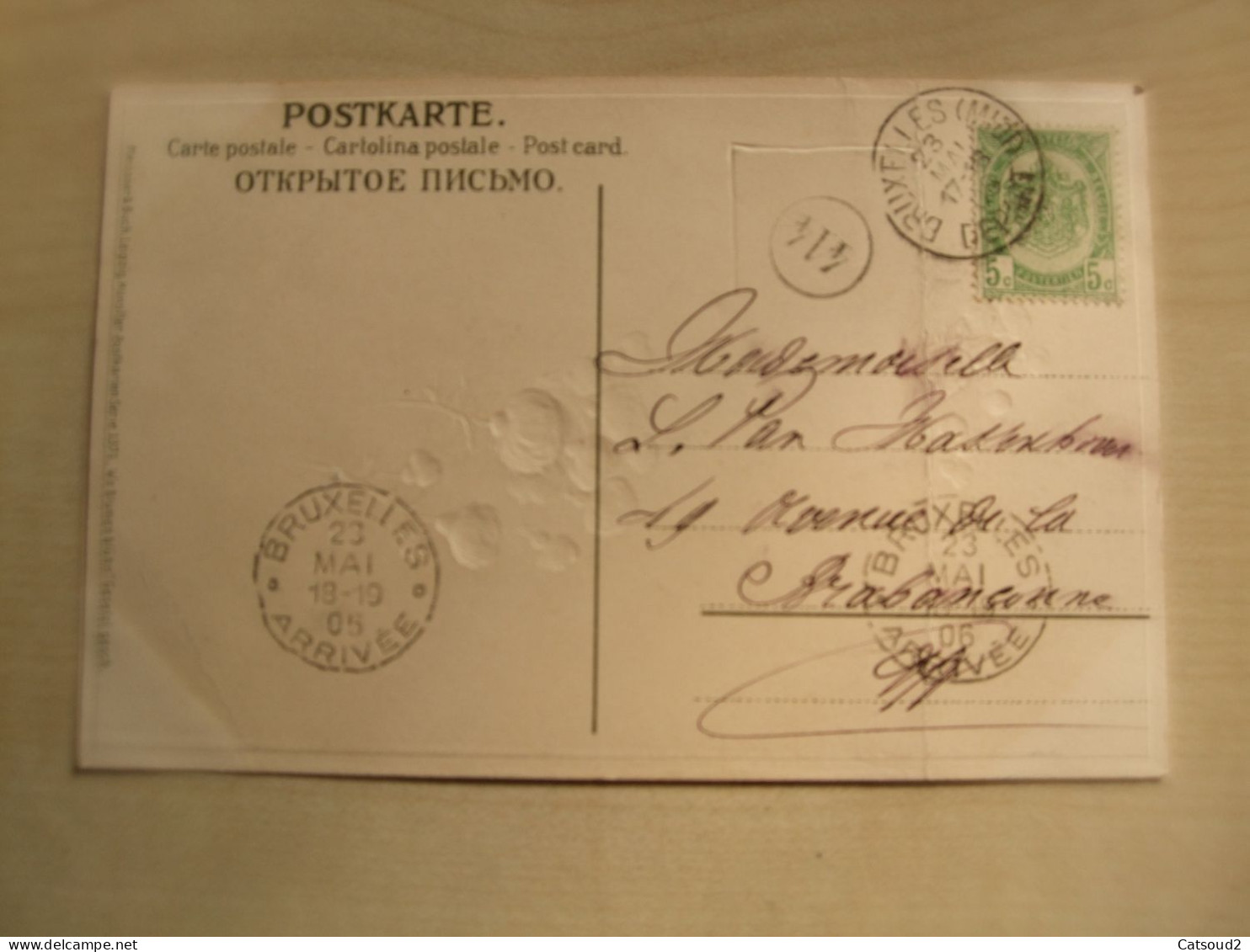 Carte Postale Ancienne En Relief 1905 FLEUR ET PAYSAGE - Blumen
