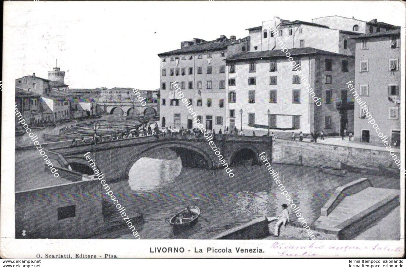 Af834 Cartolina Livorno Citta' La Piccola Venezia Inizio 900 - Livorno