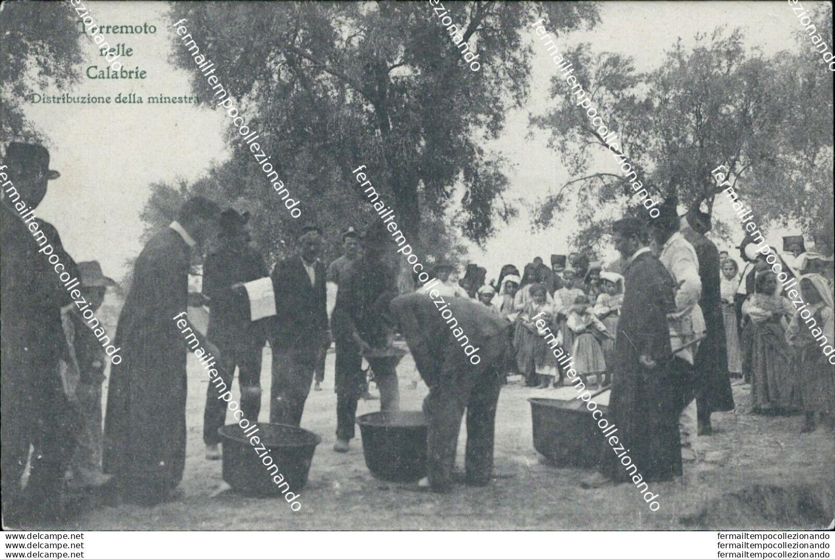 Ba132 Cartolina Terremoto Nelle Calabrie Distribuzione Della Minestra - Reggio Calabria