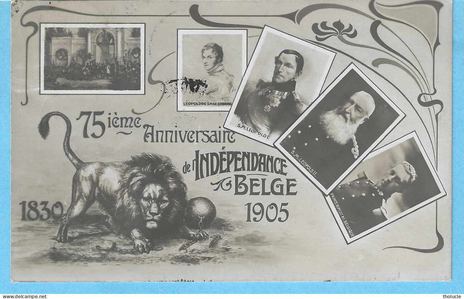 Belgique-1830-1905-75e Anniversaire De L'Indépendance Belge-Multivues-Expéd. Vers Arquennes-Feluy-(Seneffe)-pas Courante - Historia