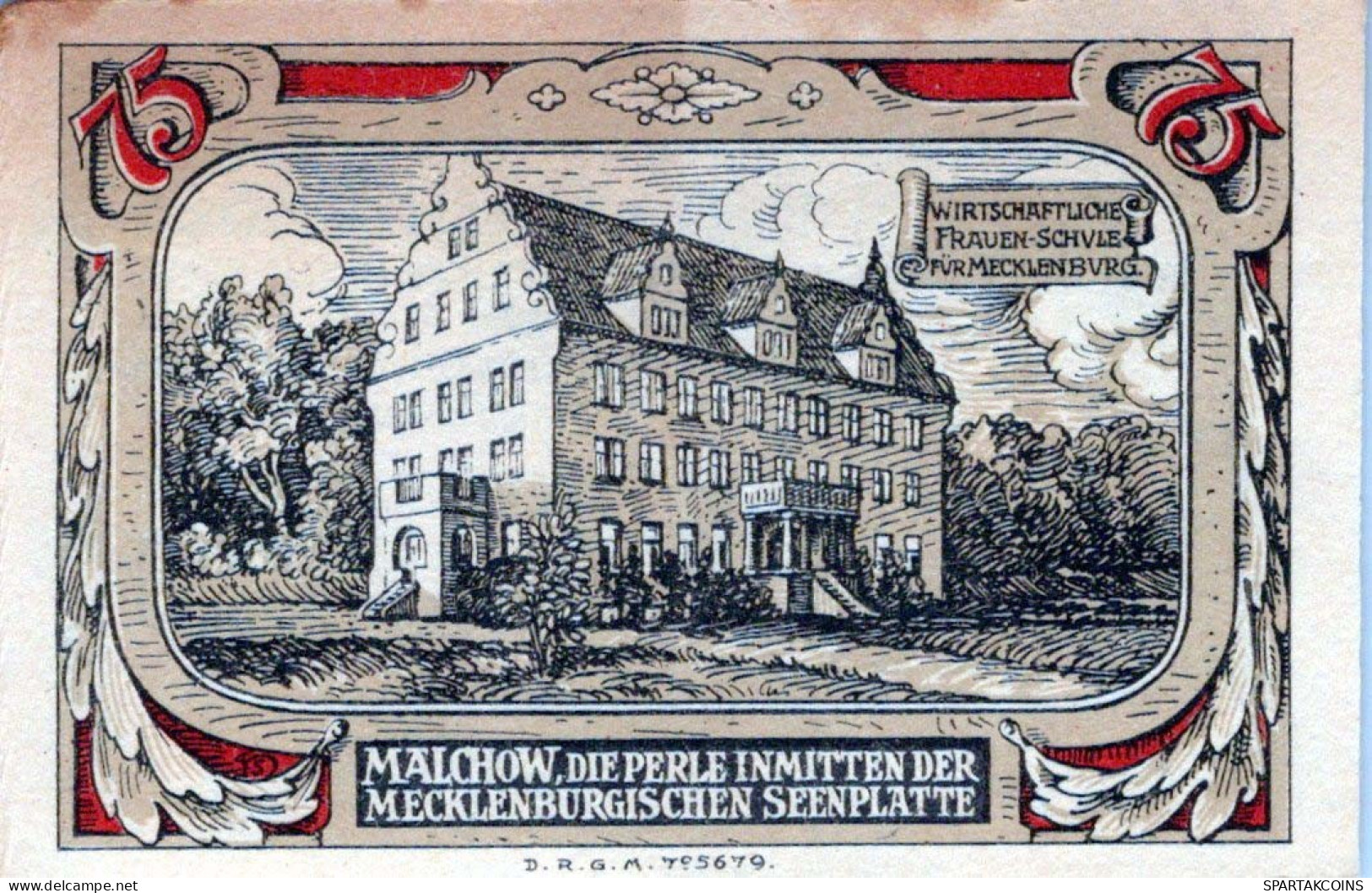 75 PFENNIG 1921 Stadt MALCHOW Mecklenburg-Schwerin UNC DEUTSCHLAND #PI714 - Lokale Ausgaben