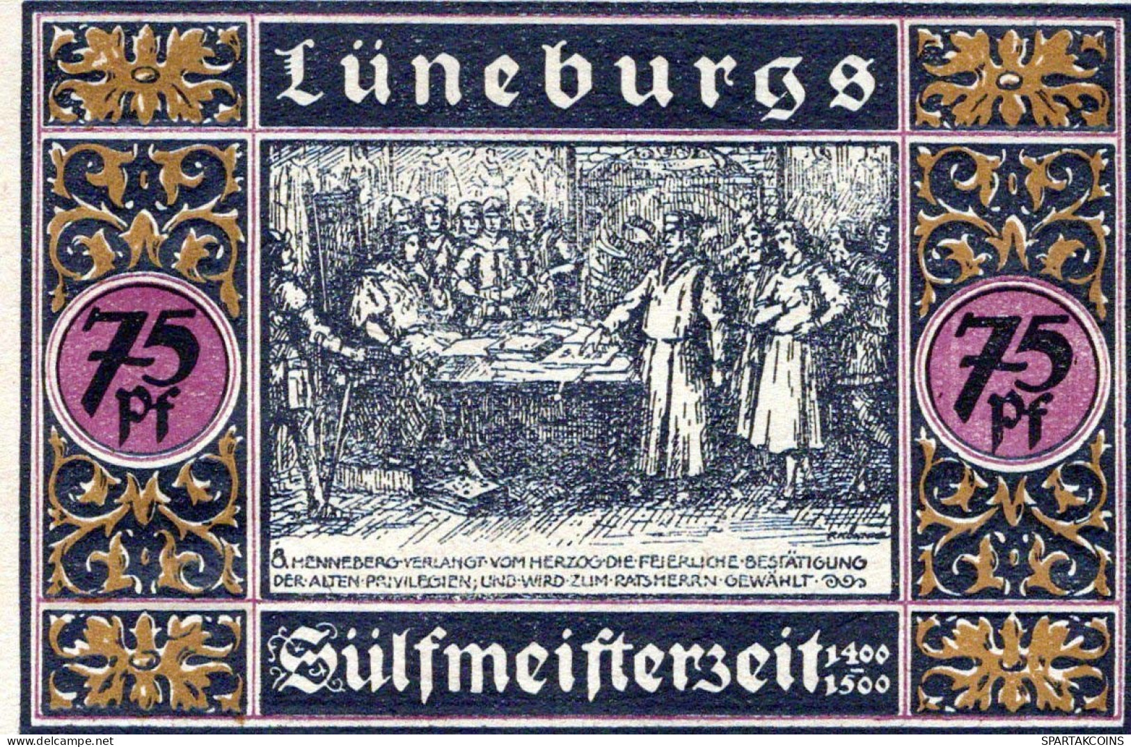 75 PFENNIG 1921 Stadt LÜNEBURG Hanover UNC DEUTSCHLAND Notgeld Banknote #PC641 - Lokale Ausgaben