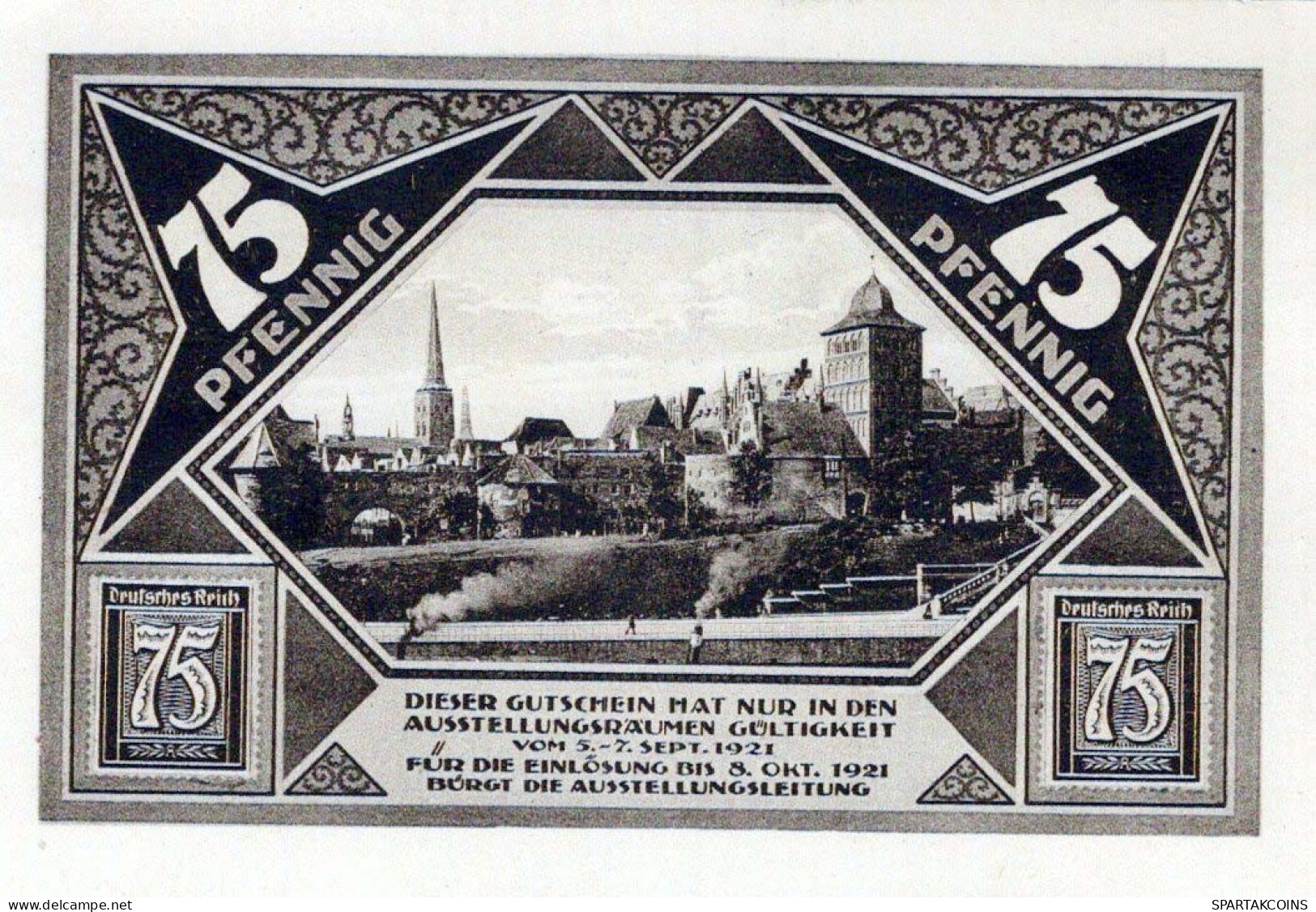 75 PFENNIG 1921 Stadt LÜBECK DEUTSCHLAND Notgeld Banknote #PJ092 - Lokale Ausgaben