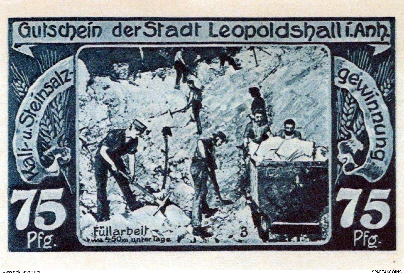 75 PFENNIG 1921 Stadt LEOPOLDSHALL Anhalt UNC DEUTSCHLAND Notgeld #PC164 - Lokale Ausgaben