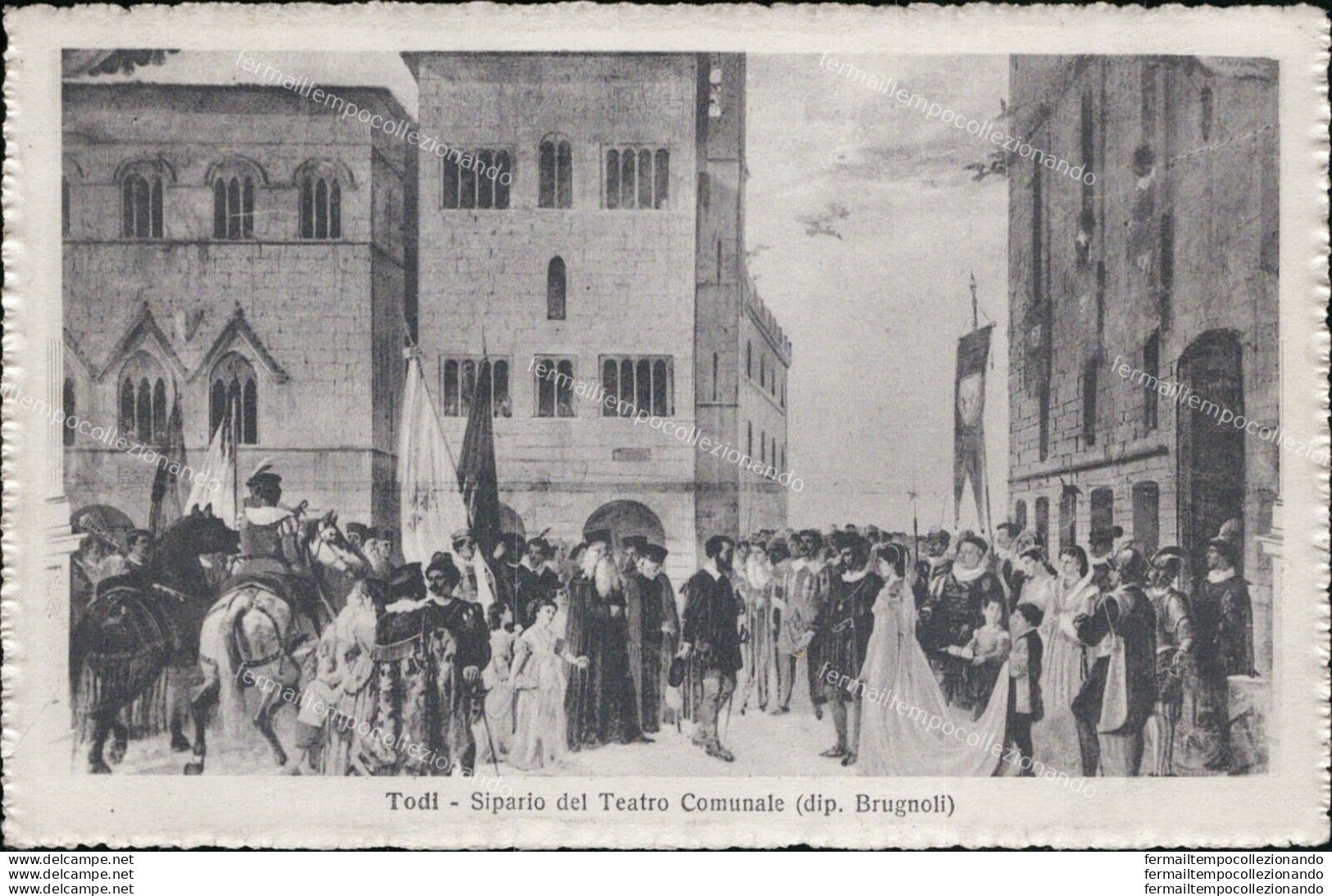 Ar449 Cartolina Todi Sipario Del Teatro Comunale Provincia Di Perugia - Perugia