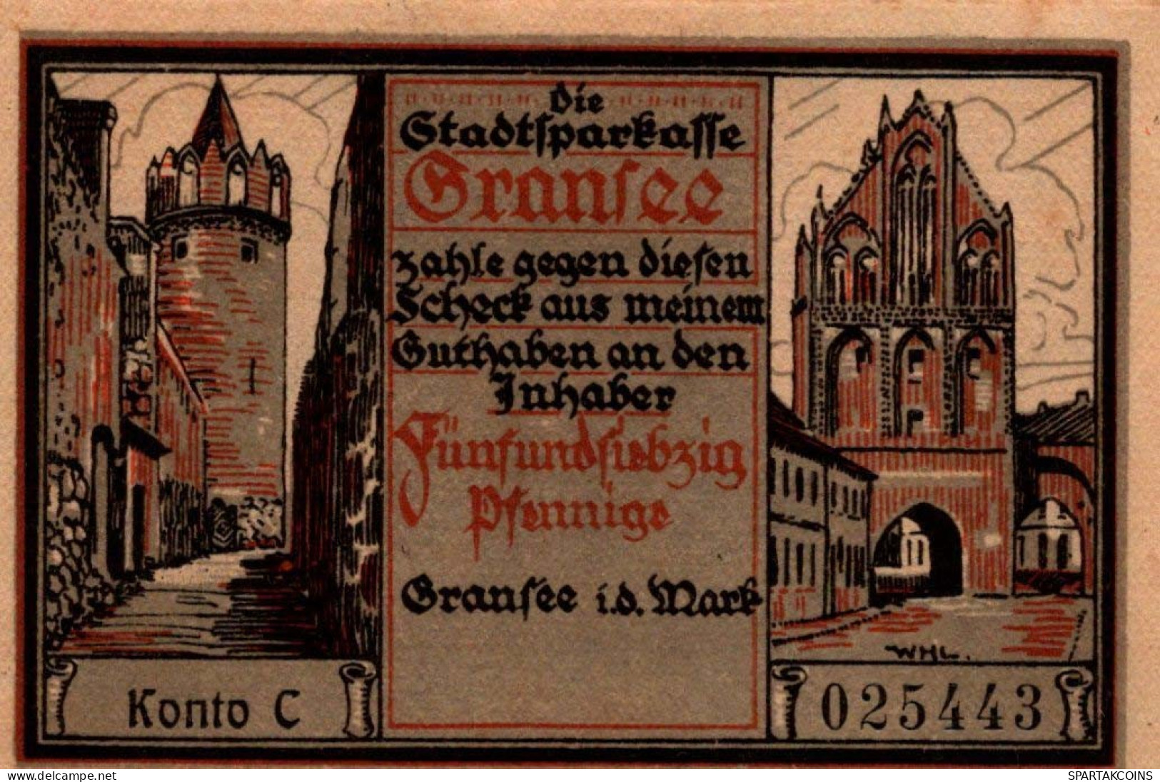 75 PFENNIG 1921 Stadt GRANSEE Brandenburg UNC DEUTSCHLAND Notgeld #PD013 - [11] Emissions Locales