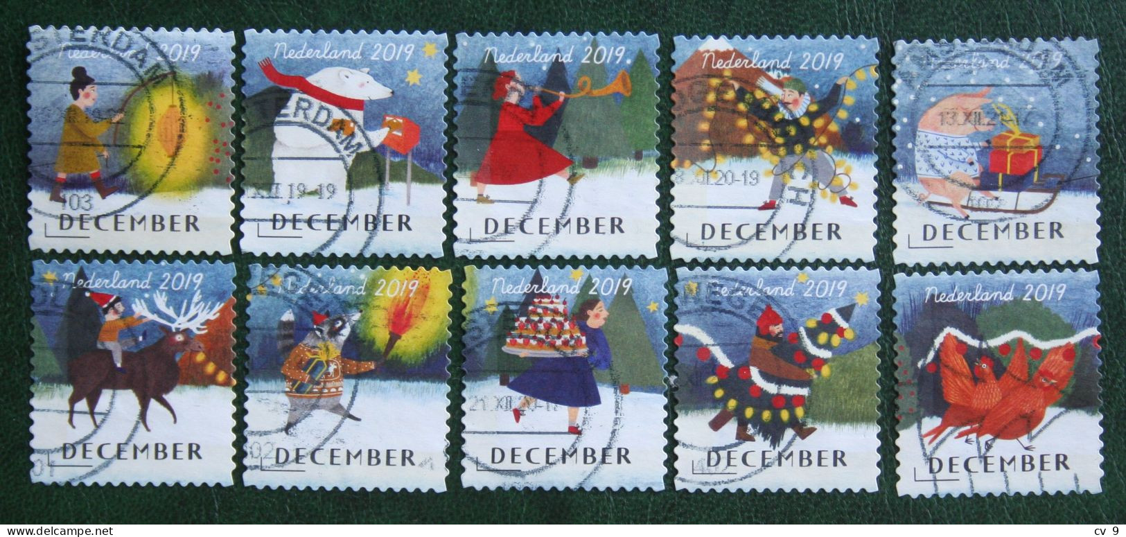 Decemberzegels Weihnachten Christmas Noel NVPH 3799-3808 (Mi 3875-3884) 2019 Gestempeld / USED NEDERLAND / NIEDERLANDE - Used Stamps
