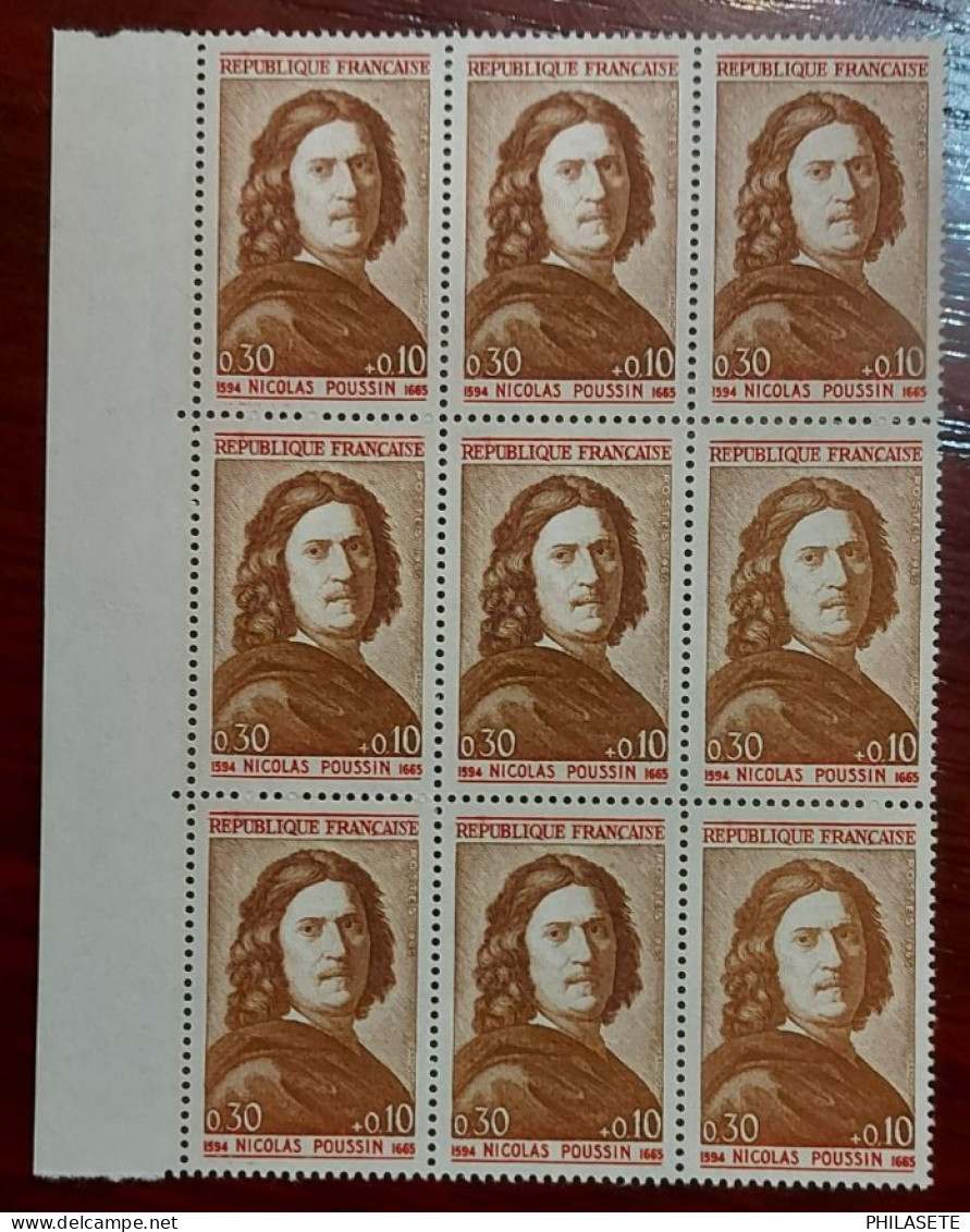 France Bloc De 9 Timbres Neuf** YV N° 1443 Nicolas Poussin - Ungebraucht