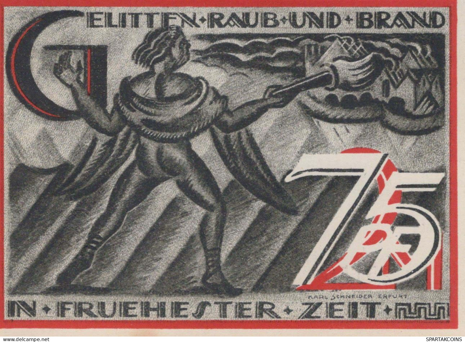 75 PFENNIG 1921 Stadt GERA Thuringia DEUTSCHLAND Notgeld Banknote #PD494 - [11] Emissions Locales