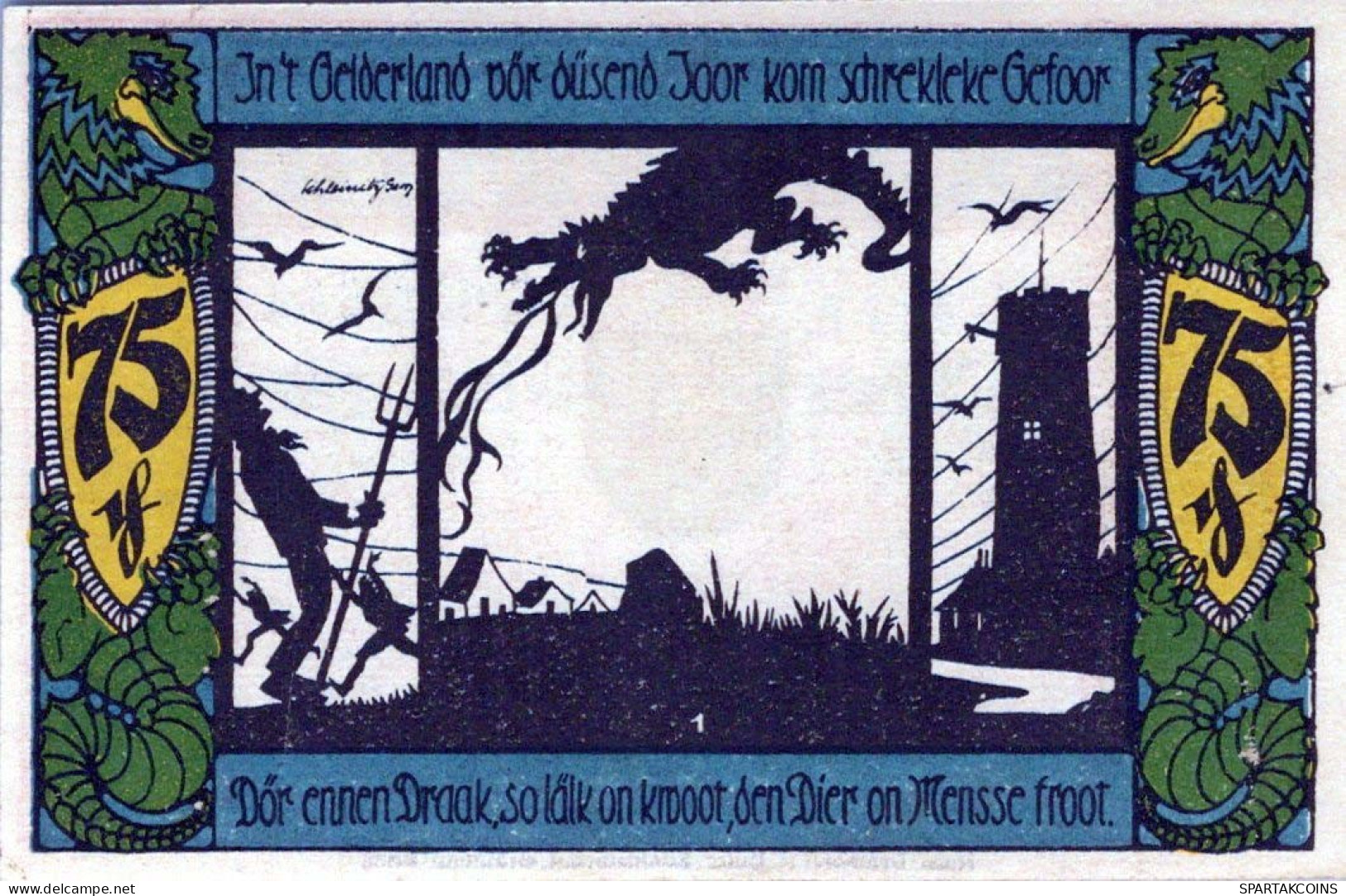 75 PFENNIG 1921 Stadt GELDERN Rhine DEUTSCHLAND Notgeld Banknote #PF686 - [11] Emissions Locales